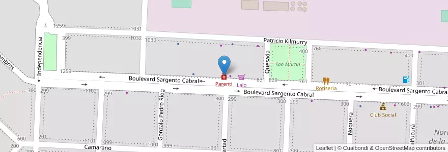 Mapa de ubicacion de Parenti en الأرجنتين, بوينس آيرس, Partido De Veinticinco De Mayo, Norberto De La Riestra.