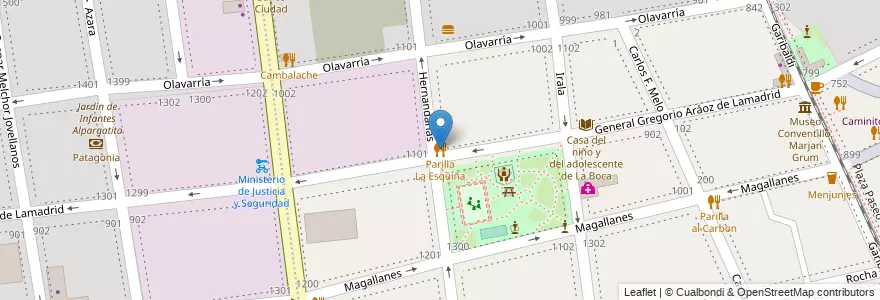 Mapa de ubicacion de Parilla La Esquiña, Boca en Argentina, Ciudad Autónoma De Buenos Aires, Comuna 4, Buenos Aires.