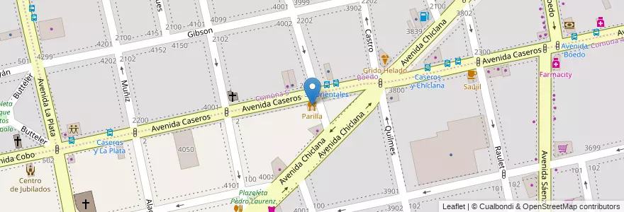 Mapa de ubicacion de Parilla, Nueva Pompeya en 아르헨티나, Ciudad Autónoma De Buenos Aires, Comuna 4, 부에노스아이레스.