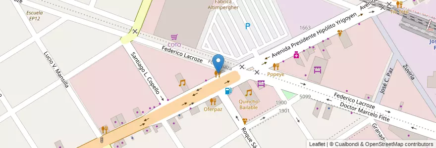 Mapa de ubicacion de Parilla Resto-Bar en アルゼンチン, ブエノスアイレス州, Partido De José C. Paz.