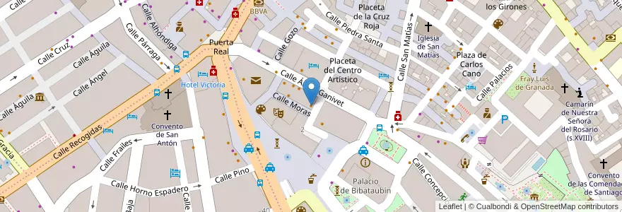Mapa de ubicacion de Paripé Cocktail bar en 西班牙, 安达鲁西亚, Granada, Comarca De La Vega De Granada, Granada.