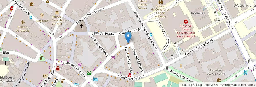 Mapa de ubicacion de París en Spagna, Castilla Y León, Valladolid, Valladolid.
