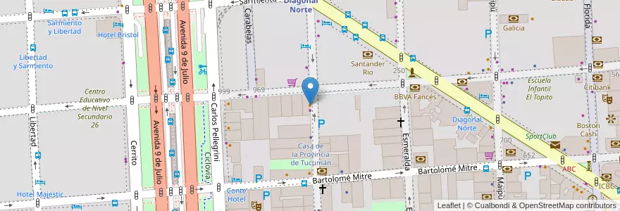 Mapa de ubicacion de Paris Burger, San Nicolas en アルゼンチン, Ciudad Autónoma De Buenos Aires, Comuna 1, ブエノスアイレス.