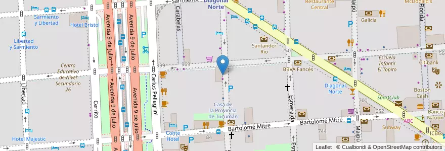 Mapa de ubicacion de Paris Burger, San Nicolas en 아르헨티나, Ciudad Autónoma De Buenos Aires, Comuna 1, 부에노스아이레스.