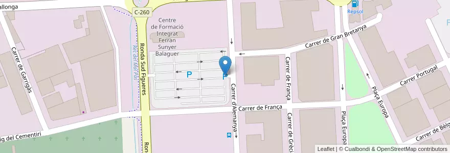 Mapa de ubicacion de Park & Ride en スペイン, カタルーニャ州, ジローナ, Alt Empordà, Figueres.