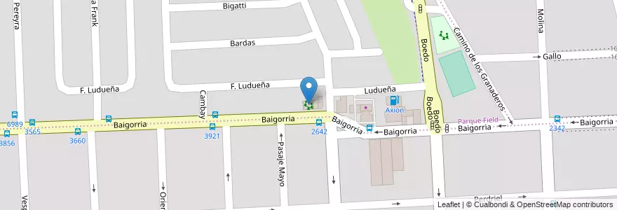 Mapa de ubicacion de Parke Kids en アルゼンチン, サンタフェ州, Departamento Rosario, Municipio De Rosario, ロサリオ.