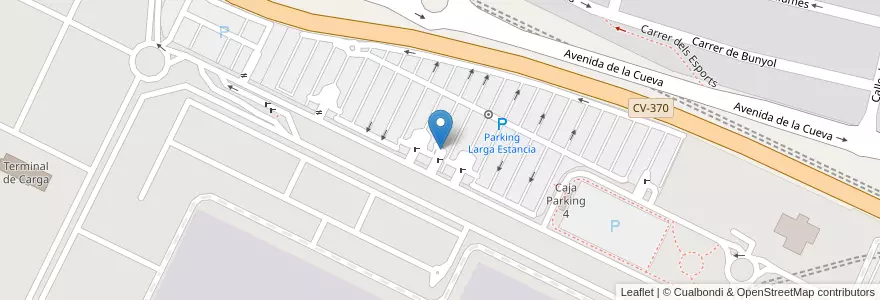 Mapa de ubicacion de Parking 4 Larga Estancia en İspanya, Comunitat Valenciana, València / Valencia, L'Horta Oest, Manises.