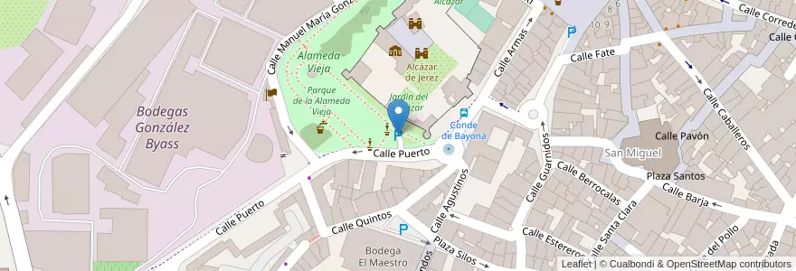 Mapa de ubicacion de Parking Alameda Vieja en اسپانیا, Andalucía, Cádiz, Campiña De Jerez, Jerez De La Frontera.
