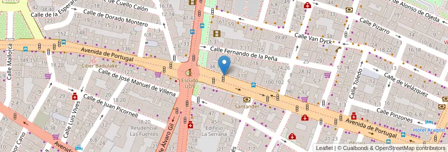 Mapa de ubicacion de Parking Avenida de Portugal en 스페인, Castilla Y León, Salamanca, Campo De Salamanca, Salamanca.