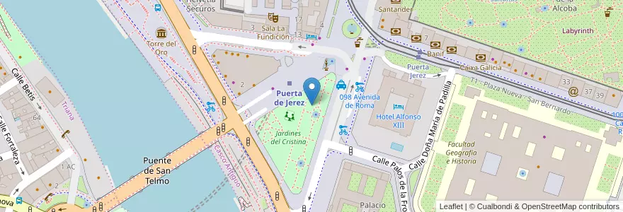 Mapa de ubicacion de Parking Avenida de Roma en Spanje, Andalusië, Sevilla, Sevilla.