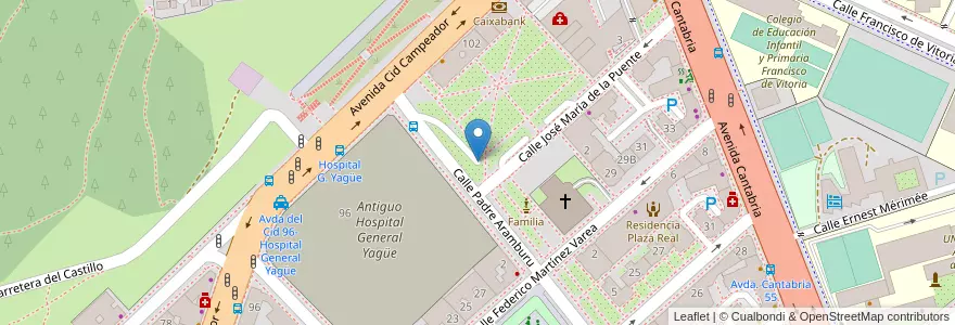 Mapa de ubicacion de Parking Avenida del Cid en スペイン, カスティーリャ・イ・レオン州, Burgos, Alfoz De Burgos, Burgos.