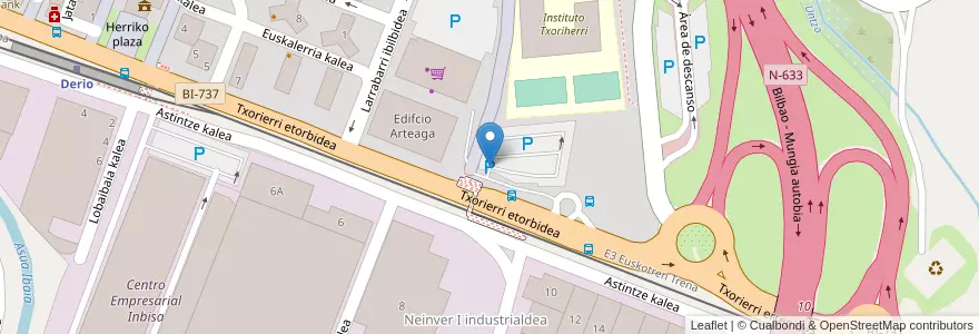 Mapa de ubicacion de Parking Avenida Txorierri, 9 en 스페인, Euskadi, Bizkaia, Bilboaldea, Derio.