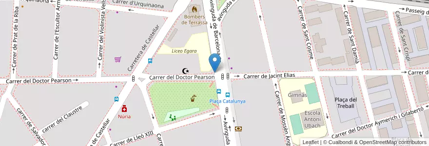 Mapa de ubicacion de Pàrking Avinguda de Barcelona en Espagne, Catalogne, Barcelone, Vallais-Occidental, Terrassa.
