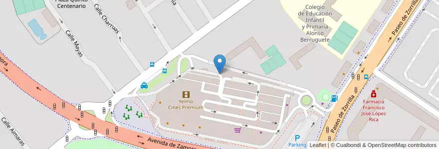Mapa de ubicacion de Parking Azotea Vallsur en Испания, Кастилия И Леон, Вальядолид, Вальядолид.