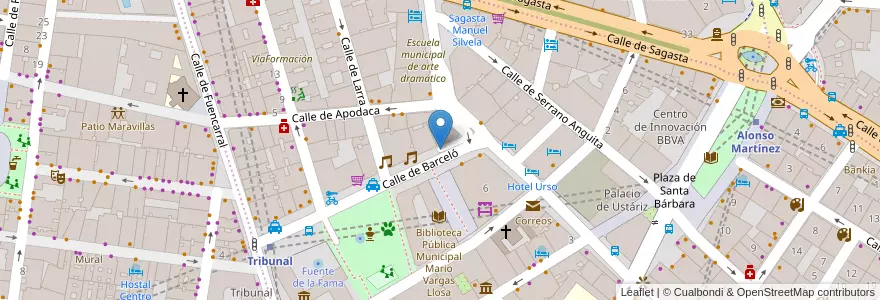 Mapa de ubicacion de Parking Barceló en Spanien, Autonome Gemeinschaft Madrid, Autonome Gemeinschaft Madrid, Área Metropolitana De Madrid Y Corredor Del Henares, Madrid.