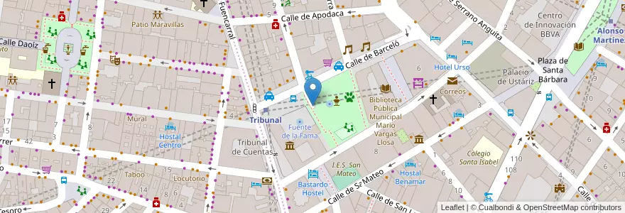 Mapa de ubicacion de Parking Barceló en Espanha, Comunidade De Madrid, Comunidade De Madrid, Área Metropolitana De Madrid Y Corredor Del Henares, Madrid.
