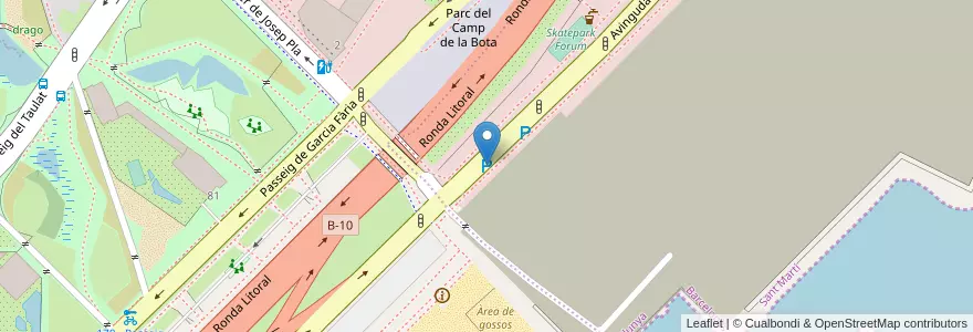 Mapa de ubicacion de Parking Bus en Spain, Barcelona.