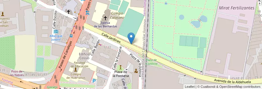 Mapa de ubicacion de Parking Calasanz en Espanha, Castela E Leão, Salamanca, Campo De Salamanca, Salamanca.