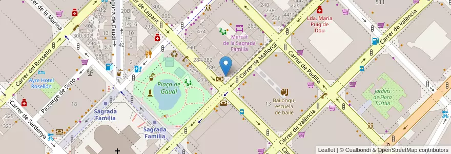 Mapa de ubicacion de Parking California en 스페인, Catalunya, Barcelona, Barcelonès, 바르셀로나.