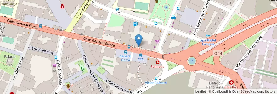 Mapa de ubicacion de Parking Campa en 西班牙, 阿斯圖里亞斯, 阿斯圖里亞斯, Oviedo.