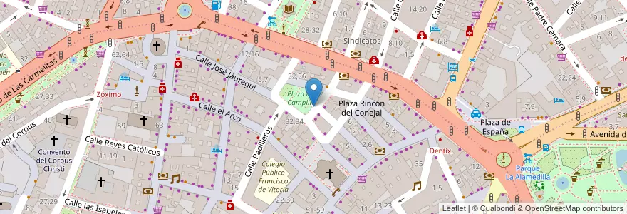 Mapa de ubicacion de Parking Campillo en Spain, Castile And León, Salamanca, Campo De Salamanca, Salamanca.