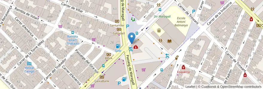 Mapa de ubicacion de Parking Cap Maragall PARKIA en Espagne, Catalogne, Barcelone, Barcelonais, Barcelone.