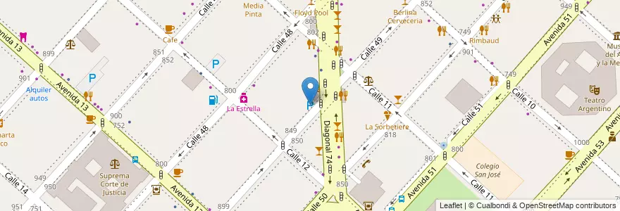 Mapa de ubicacion de Parking, Casco Urbano en 阿根廷, 布宜诺斯艾利斯省, Partido De La Plata, La Plata.
