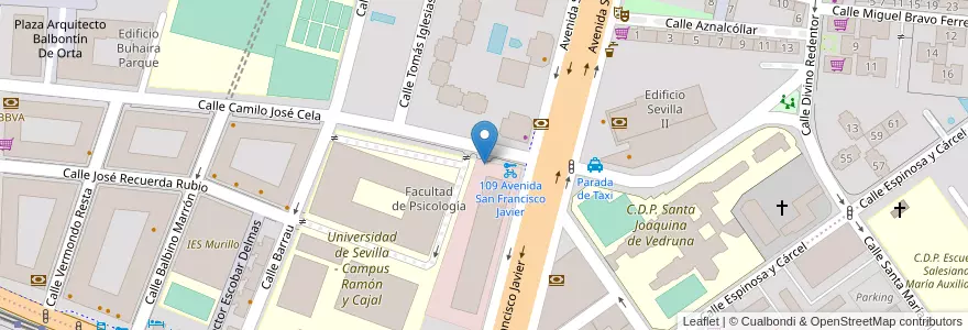 Mapa de ubicacion de Parking Catalana Occidente en Espanha, Andaluzia, Sevilla, Sevilla.