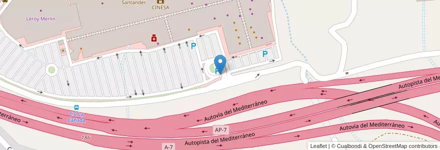 Mapa de ubicacion de Parking C.C. La Cañada en Espagne, Andalousie, Malaga, Costa Del Sol Occidental, Marbella.