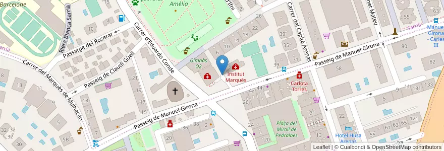 Mapa de ubicacion de Parking Clínica CIMA en Espagne, Catalogne, Barcelone, Barcelonais, Barcelone.