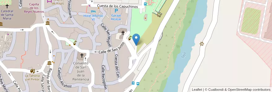 Mapa de ubicacion de Parking Corralillo San Miguel en スペイン, カスティーリャ＝ラ・マンチャ州, Toledo, Toledo, Toledo.