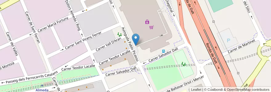 Mapa de ubicacion de Parking Corte ingles cornella en إسبانيا, كتالونيا, برشلونة, Baix Llobregat, Cornellà De Llobregat.