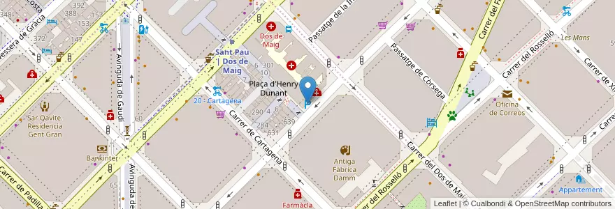 Mapa de ubicacion de parking Creu Roja en إسبانيا, كتالونيا, برشلونة, بارسلونس, Barcelona.