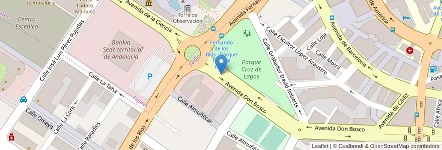 Mapa de ubicacion de Parking Cruz de Lagos en España, Andalucía, Granada, Comarca De La Vega De Granada, Granada.