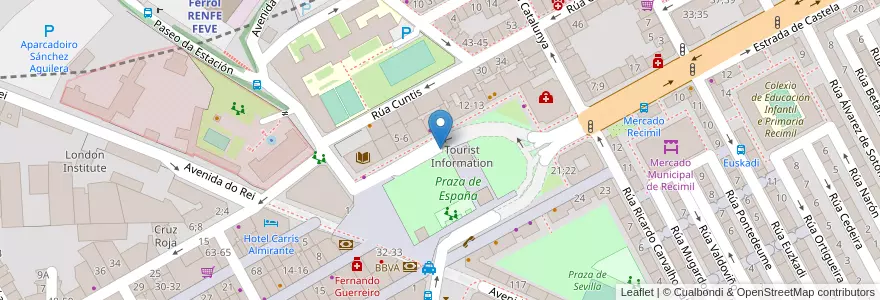 Mapa de ubicacion de Parking da Praza de España en 西班牙, Galicia / Galiza, A Coruña, Ferrol, Ferrol.