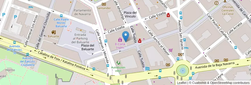 Mapa de ubicacion de Parking de El Corte Inglés en Spagna, Navarra - Nafarroa, Navarra - Nafarroa, Pamplona.