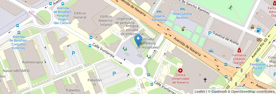 Mapa de ubicacion de Parking de Hospitales en Испания, Наварра, Наварра, Памплона.