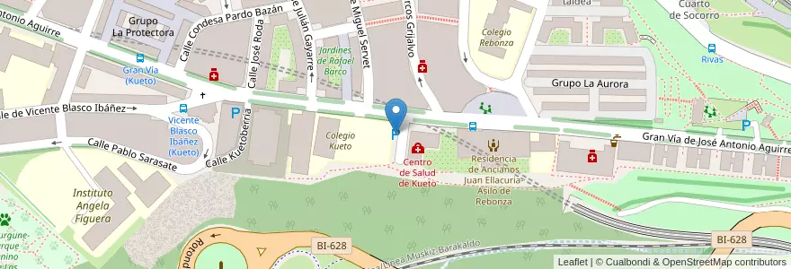 Mapa de ubicacion de Parking de Kueto en Sepanyol, Negara Basque, Bizkaia, Bilboaldea, Sestao.