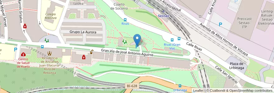Mapa de ubicacion de Parking de Portopin en İspanya, Bask Bölgesi, Bizkaia, Bilboaldea, Sestao.