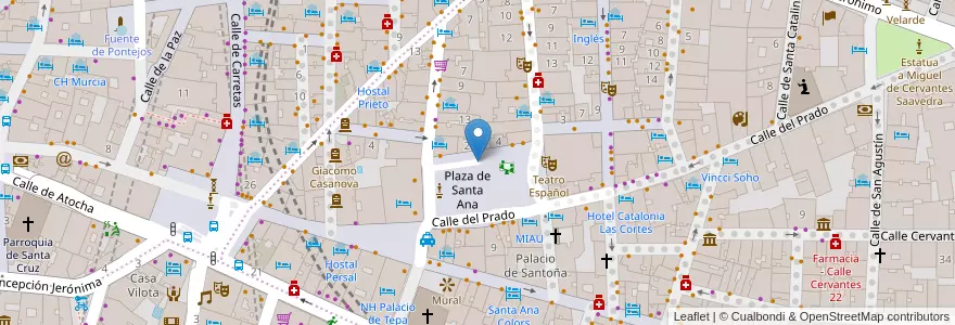 Mapa de ubicacion de Parking de Santa Ana en Испания, Мадрид, Мадрид, Área Metropolitana De Madrid Y Corredor Del Henares, Мадрид.