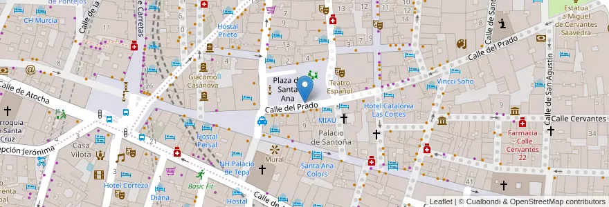 Mapa de ubicacion de Parking de Santa Ana en İspanya, Comunidad De Madrid, Comunidad De Madrid, Área Metropolitana De Madrid Y Corredor Del Henares, Madrid.