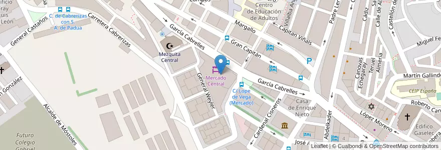 Mapa de ubicacion de Parking del Mercado Central en Spain, Melilla, Melilla.