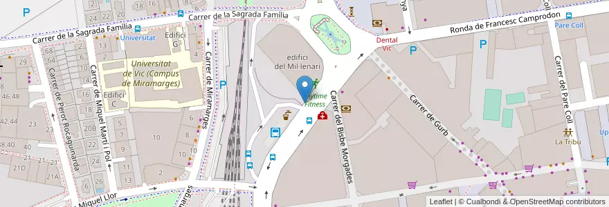 Mapa de ubicacion de Parking del Milenari en Espanha, Catalunha, Barcelona, Osona, Vic.