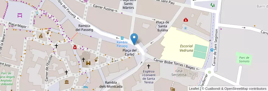 Mapa de ubicacion de Parking del Passeig en Spanje, Catalonië, Barcelona, Osona, Vic.