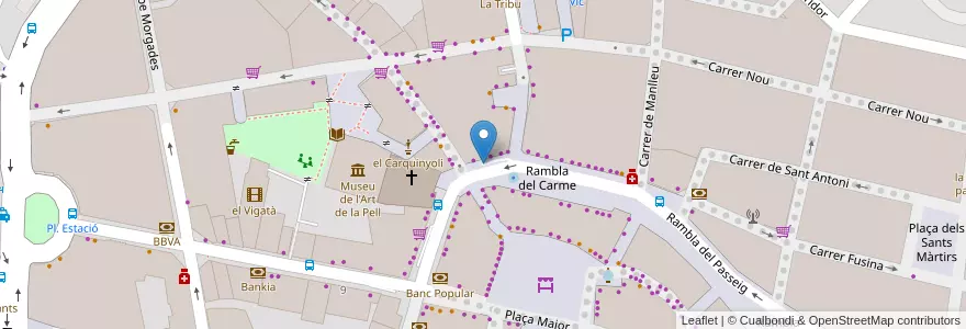 Mapa de ubicacion de Parking del Passeig en İspanya, Catalunya, Barcelona, Osona, Vic.