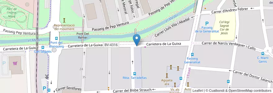 Mapa de ubicacion de Parking del Remei en İspanya, Catalunya, Barcelona, Osona, Vic.