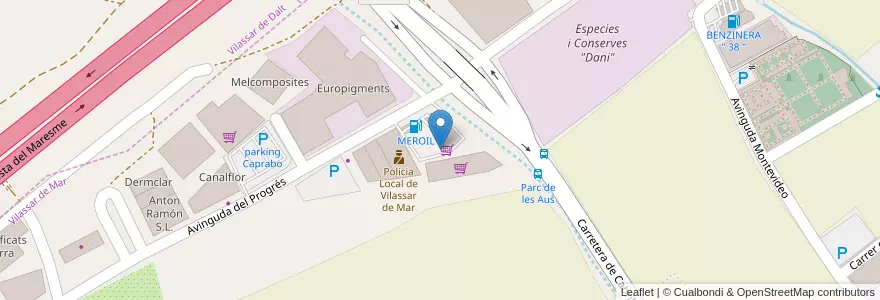 Mapa de ubicacion de parking dia en España, Catalunya, Barcelona, Maresme, Vilassar De Mar.