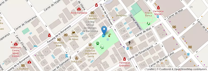 Mapa de ubicacion de Parking Doctor Roig i Raventós en Испания, Каталония, Барселона, Барселонес, Барселона.