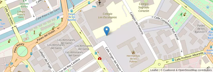 Mapa de ubicacion de Parking Escolapios en Spanje, Andalusië, Granada, Comarca De La Vega De Granada, Granada.