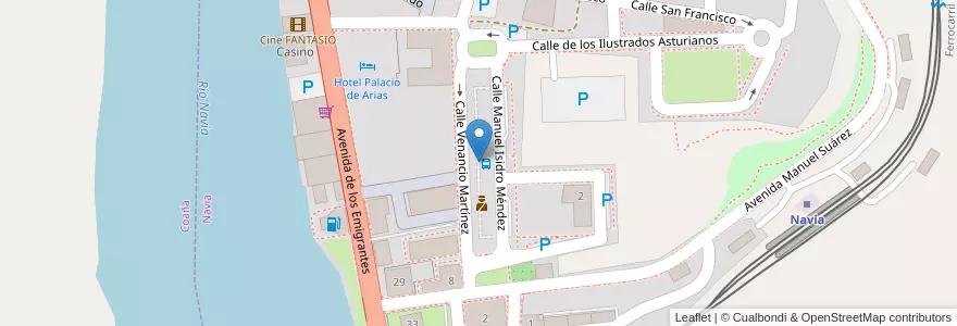 Mapa de ubicacion de Parking Estación Autobuses de Navia en إسبانيا, أستورياس, أستورياس, Navia.